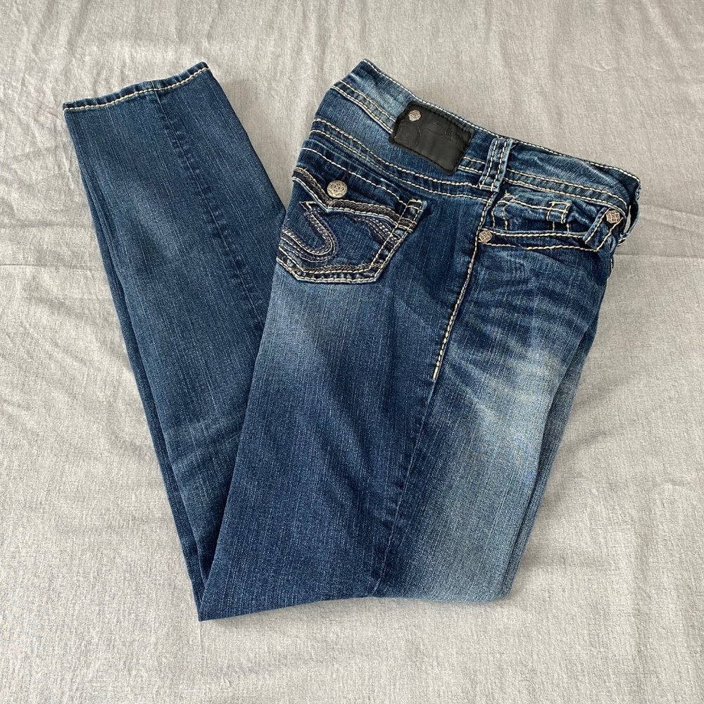 Silver Suki Mid Pencil Skinny Jeans - Size 28 x 31